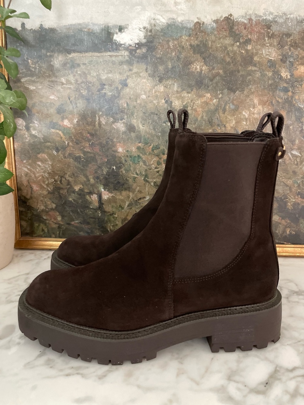 Sam Edelman Laguna Boots Size 8.5 Brown Suede Chelsea Boots - Picture 3 of 11